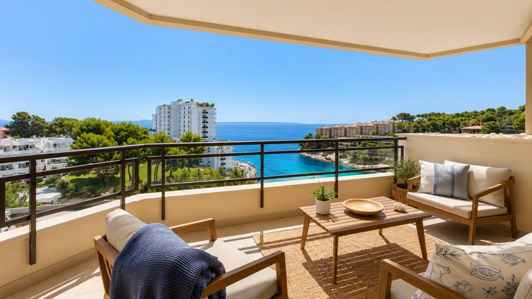 Sea View Apartment in Cala Vinyes with Direct Beach Access